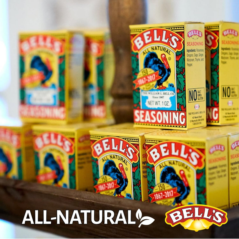 BELL'S box next to teaspoon showing 1 oz size for portion clarity