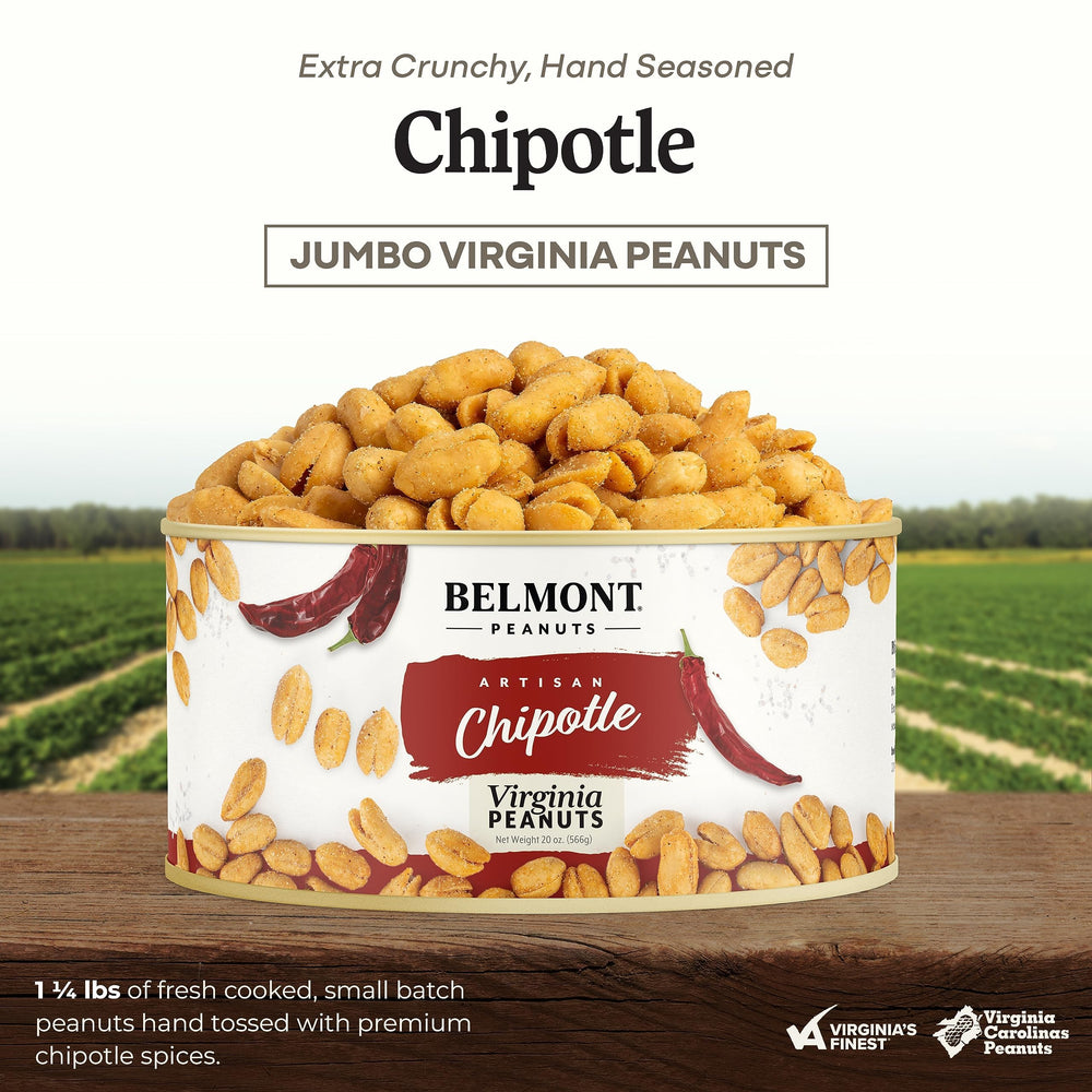 Belmont Peanuts close-up of roasted Virginia peanuts showing crunch