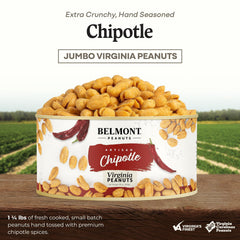 Belmont Peanuts close-up of roasted Virginia peanuts showing crunch