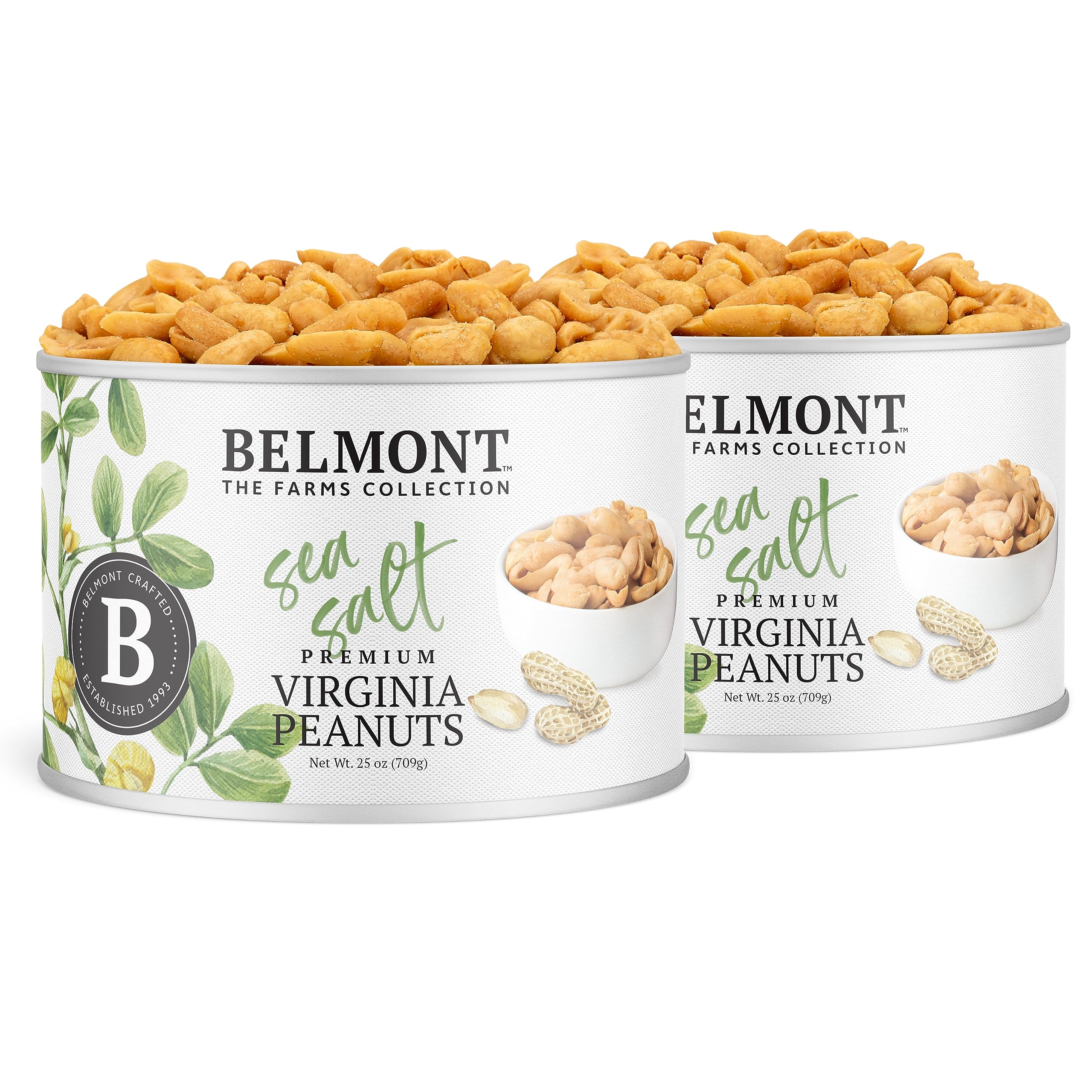 Belmont Peanuts front packaging showing two 25 oz jars and brand clarity for freshness