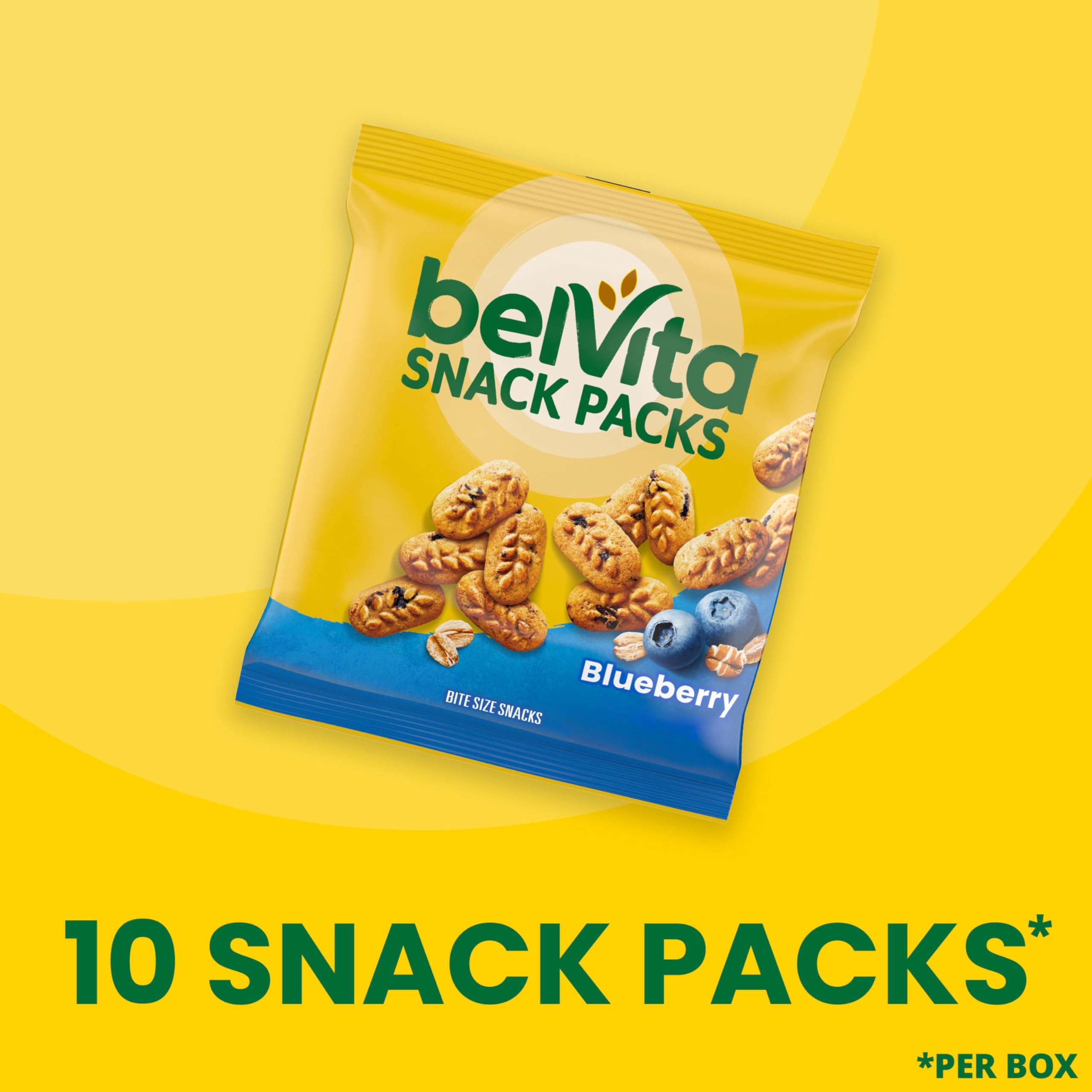 belVita close-up of crunchy texture and blueberry pieces for flavor appeal