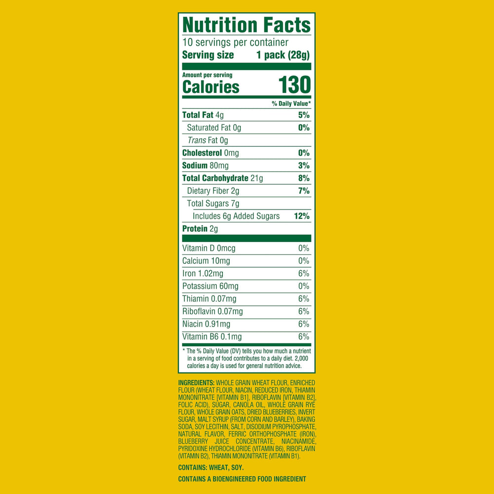 belVita nutrition label detail showing whole grain and ingredient benefits