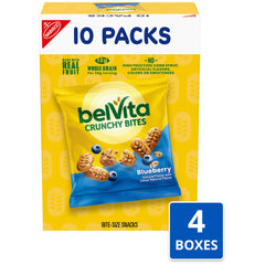 belVita single snack pack opened with bites visible for quick eating