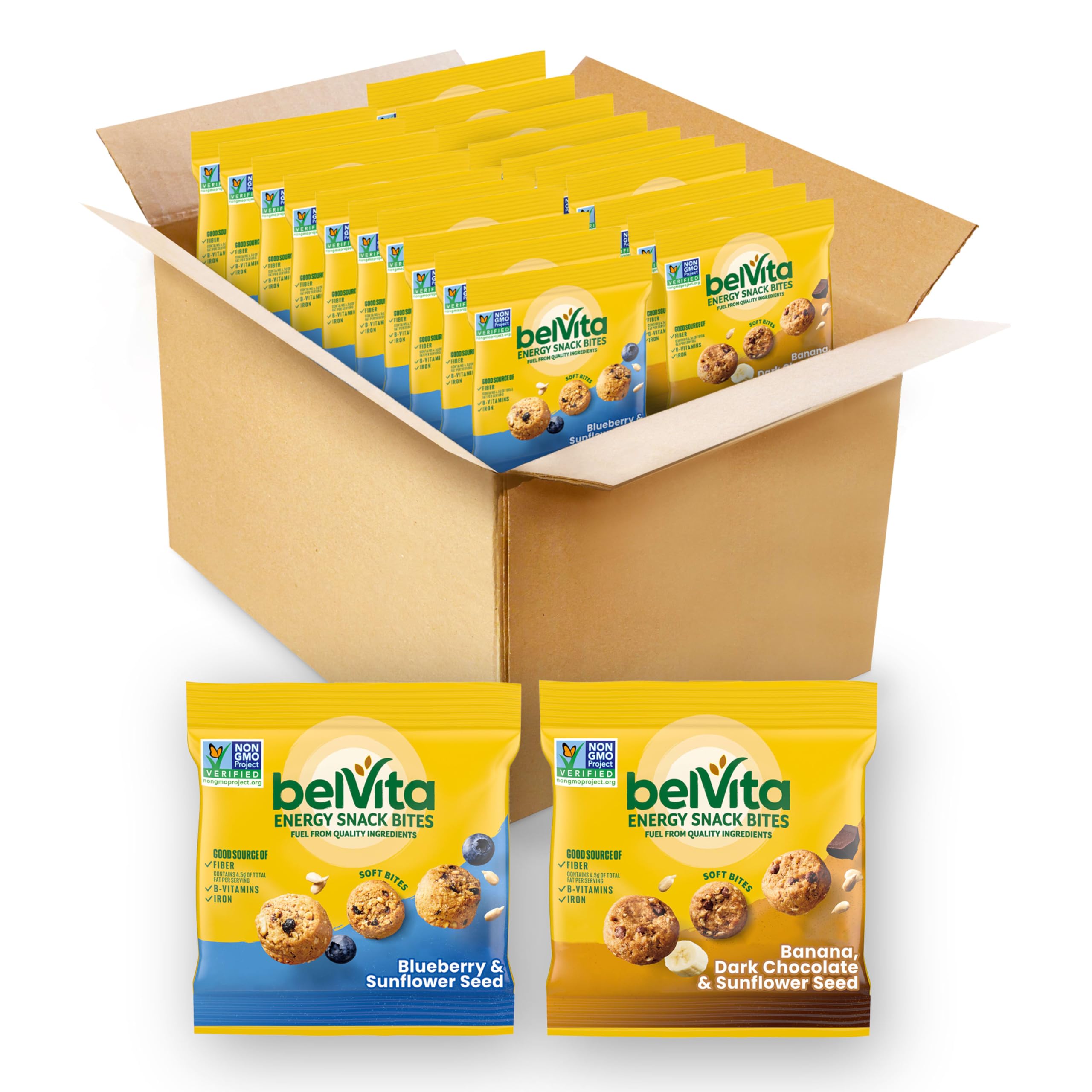 belVita front of box showing variety pack and convenience