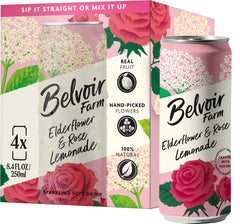 BELVOIR FRUIT FARMS close-up of sparkling bubbles on can top, highlights effervescence benefit