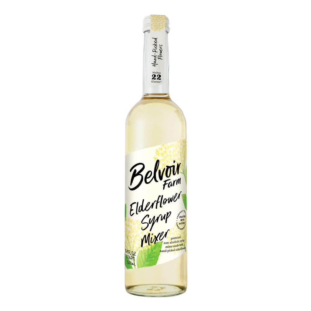 Belvoir Fruit Farms bottle front view showing elderflower cordial and natural appeal
