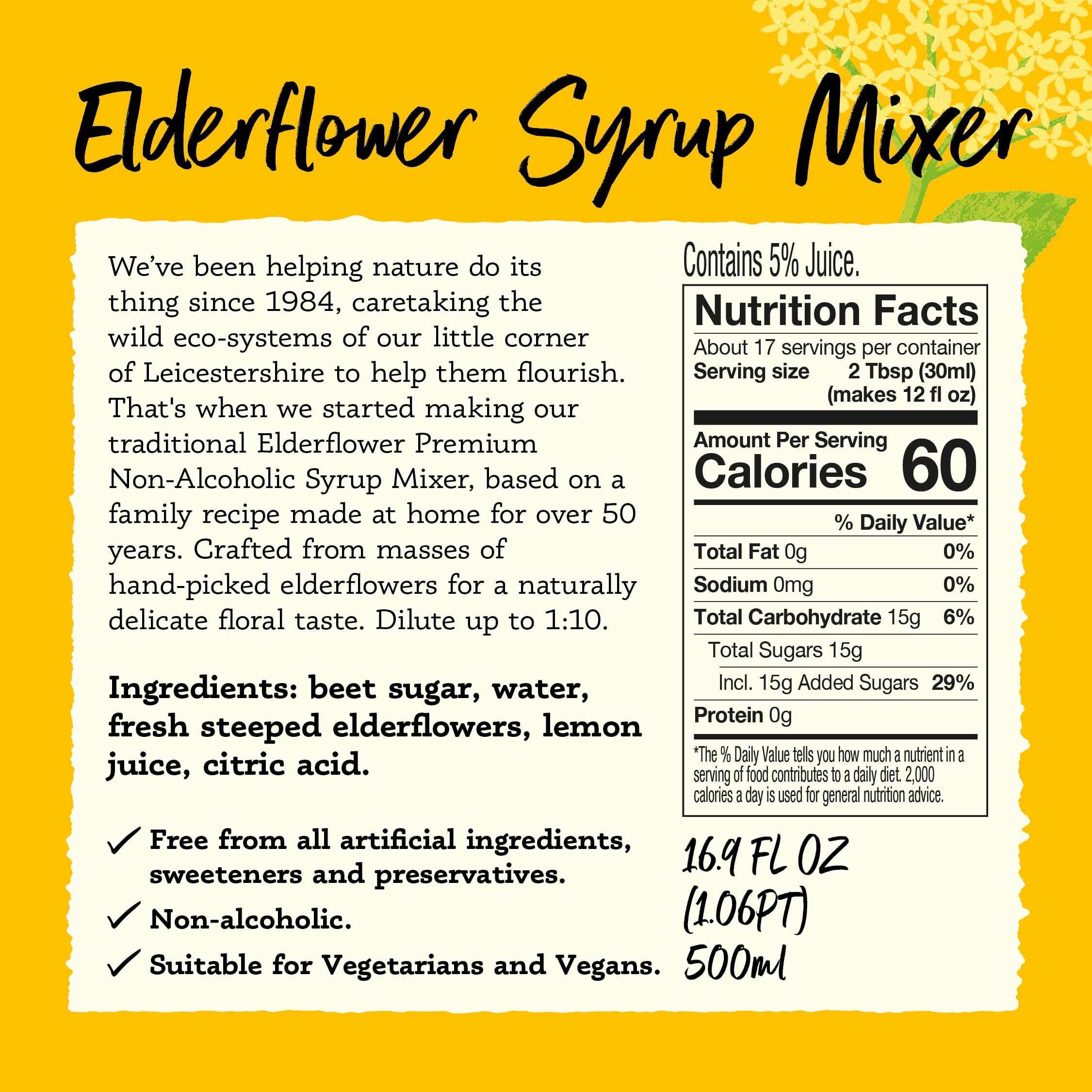 Belvoir Fruit Farms syrup pour into glass illustrating easy mixing and control