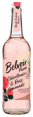 BELVOIR FRUIT FARMS front bottle view showing elegant label and pink drink freshness