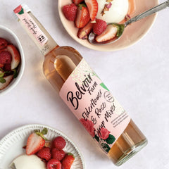 BELVOIR FRUIT FARMS pouring syrup into a glass to show mixing ease and vivid color