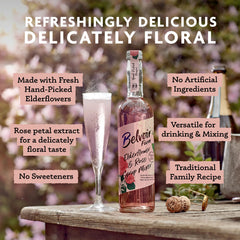 BELVOIR FRUIT FARMS texture in glass demonstrating clarity and delicate floral tone