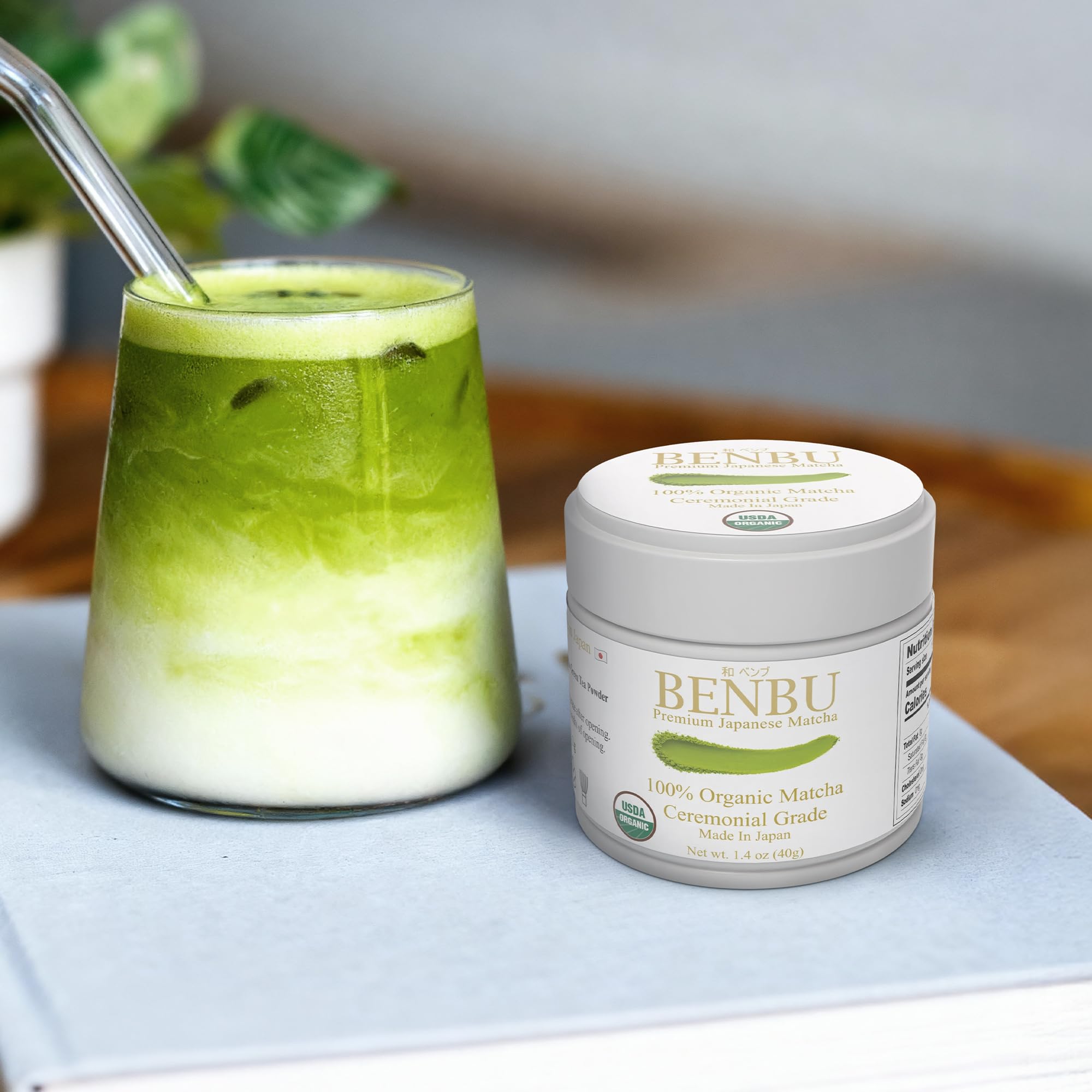 Benbu label detail showing USDA Organic ceremonial-grade certification
