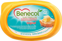 Benecol spread front packaging showing smooth texture and supports balanced eating