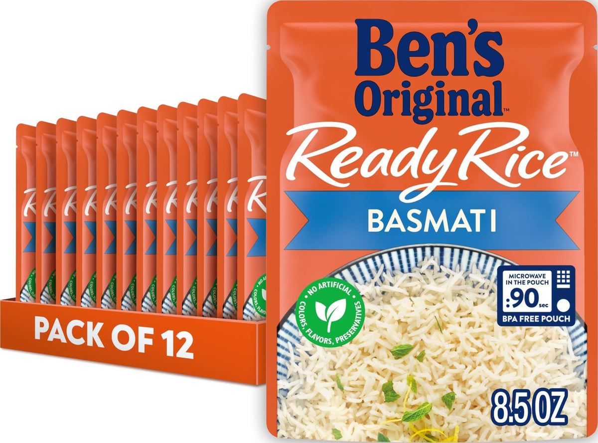 Ben's Original front packaging showing 12 pouches and quick-serve benefit