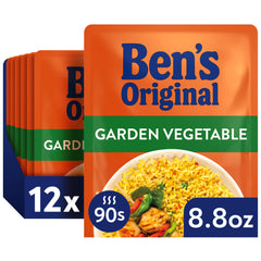 Ben's Original front packaging showing garden vegetable rice and convenience