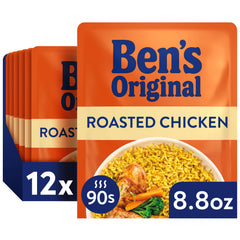 Ben's Original front packaging showing roasted chicken rice for fast preparation
