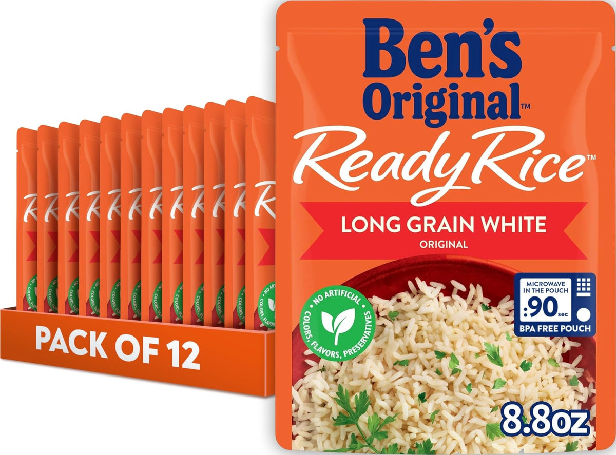 Ben's Original front packaging showing 12 pouches and product benefits