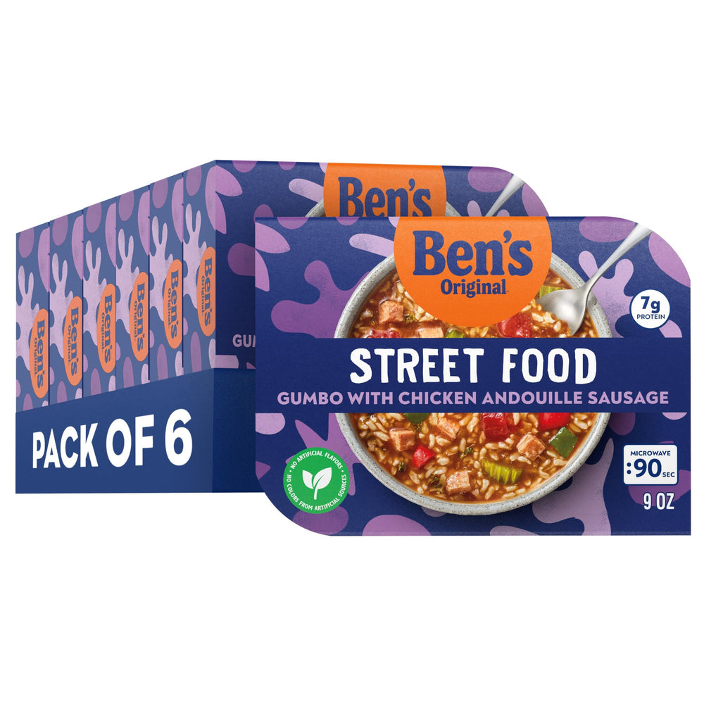Ben's Original front packaging showing gumbo bowl and branding for quick selection