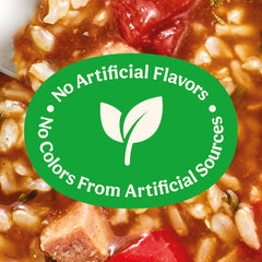 Ben's Original close detail of brown rice and okra highlighting whole-grain and veg content