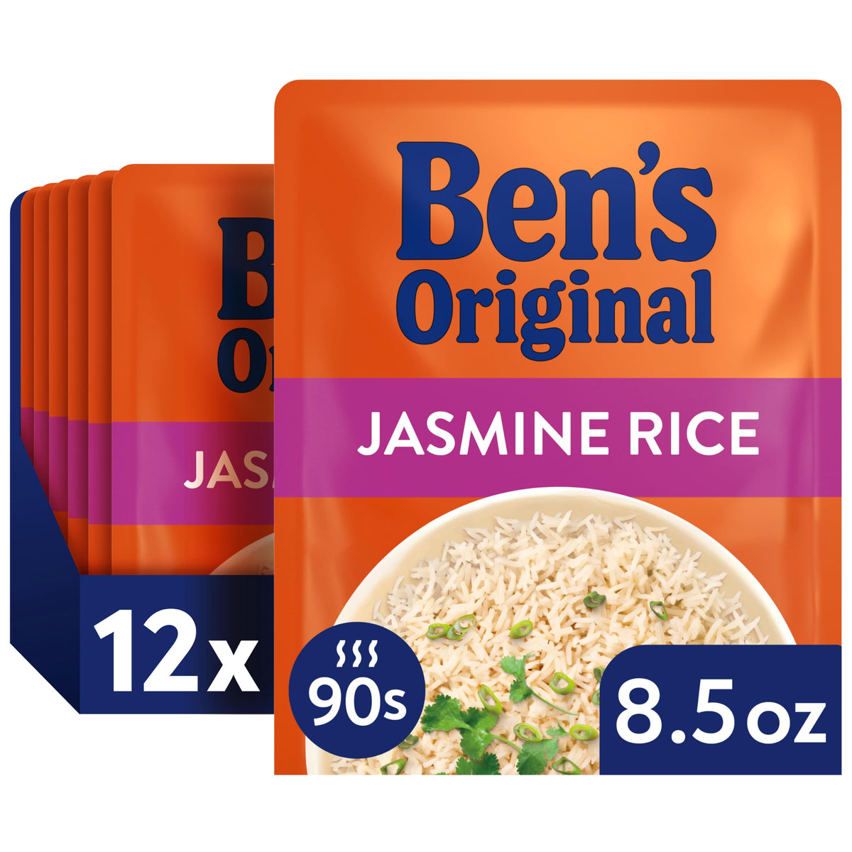 Ben's Original front packaging showing 12 pouches and serving benefit