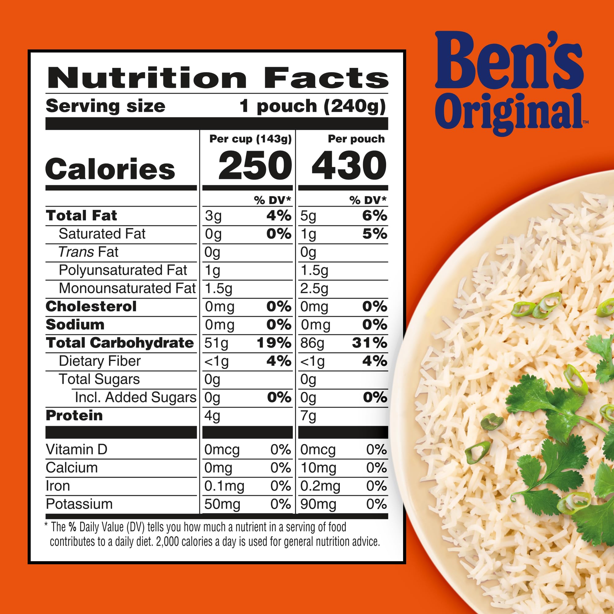 Ben's Original stacked pouches in pantry showing compact, shelf-stable storage