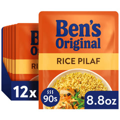 Ben's Original front packaging showing Ready Rice Pilaf and quick-heat benefit