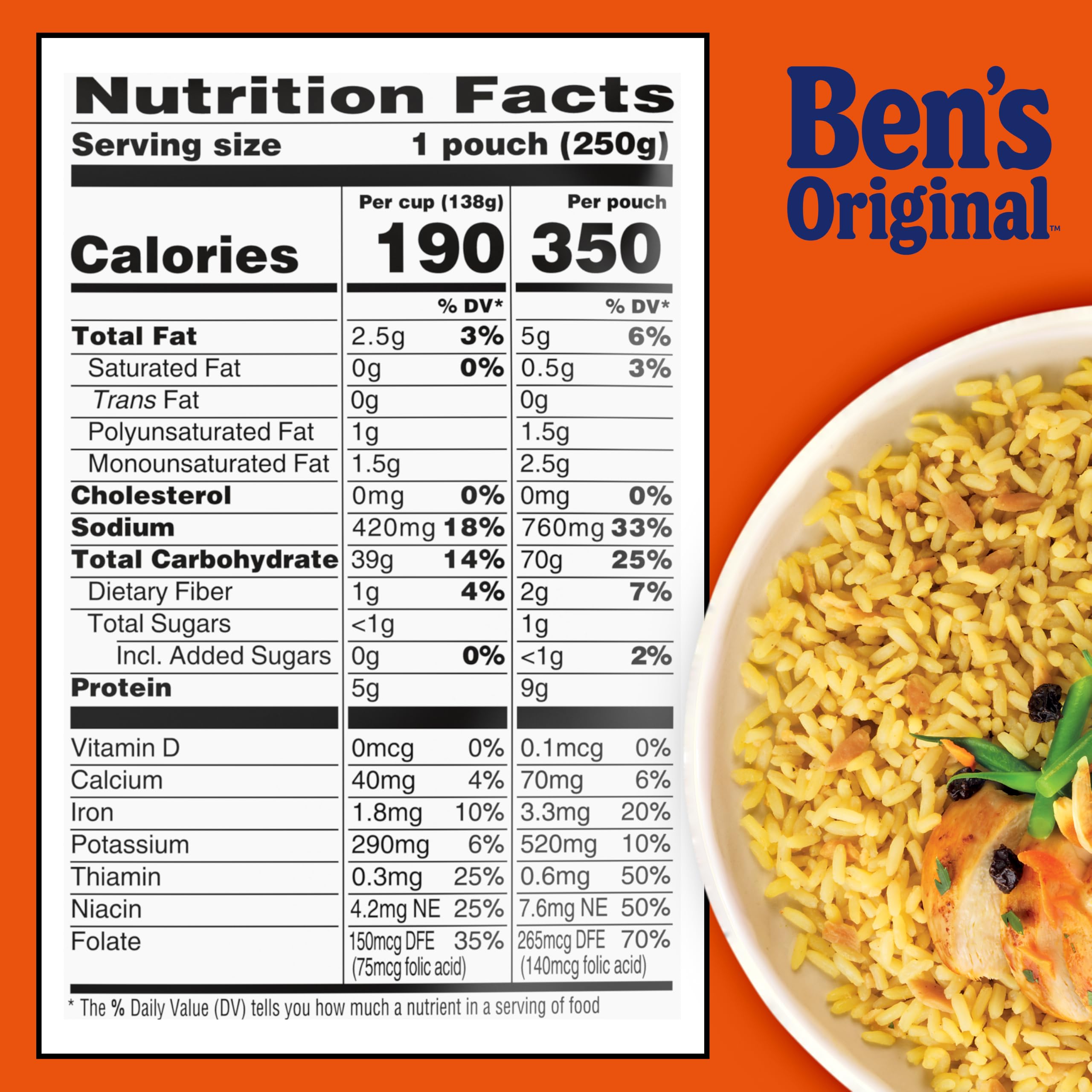 Ben's Original twelve pouches stacked to show pantry-ready convenience