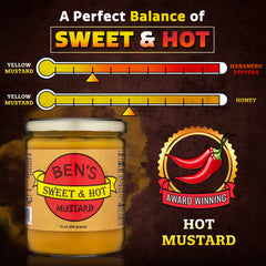 Ben's Sweet & Hot mustard spoon showing smooth texture and spreadability