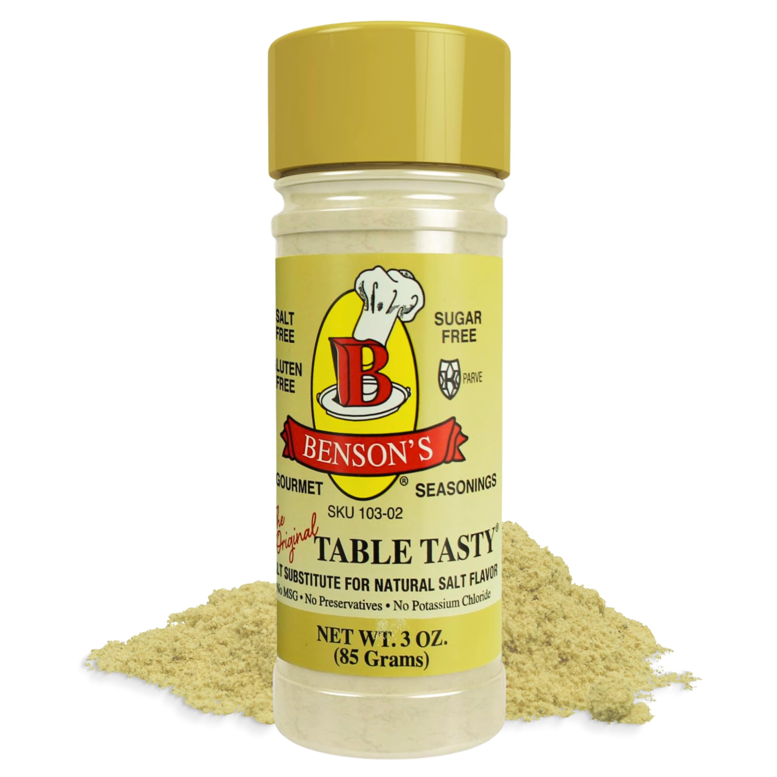 Benson's front packaging showing 3oz bottle and shaker benefits