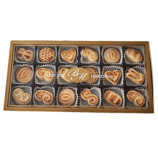 Bergen Marzipan front packaging showing toasted marzipan product benefits