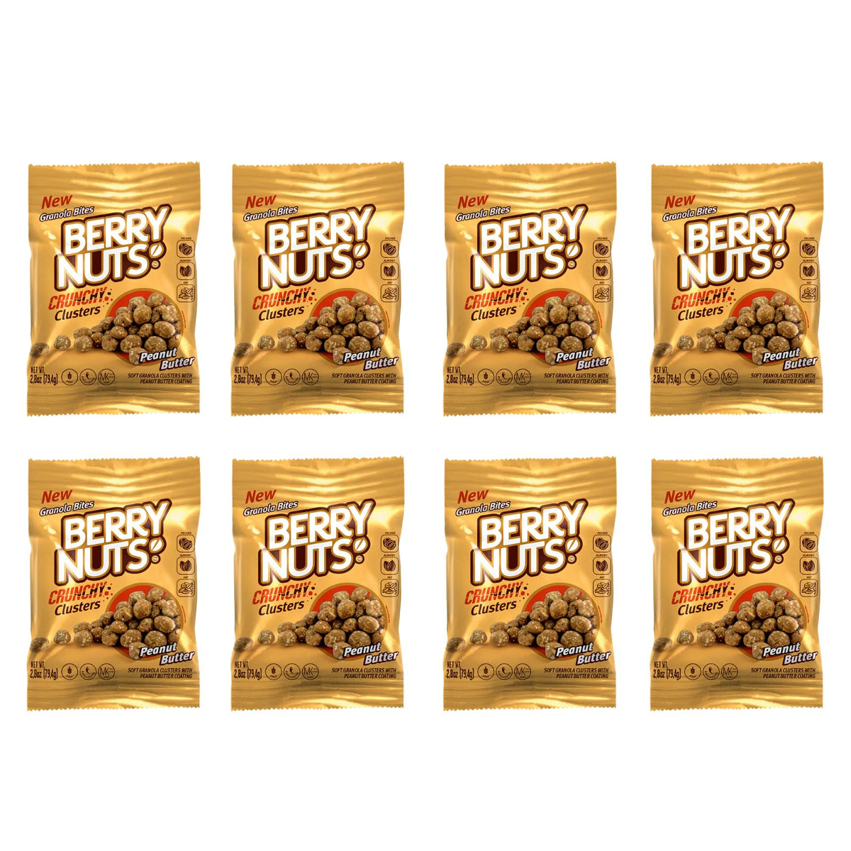 Berry Nuts front packaging shows eight snack pouches, convenient storage benefit