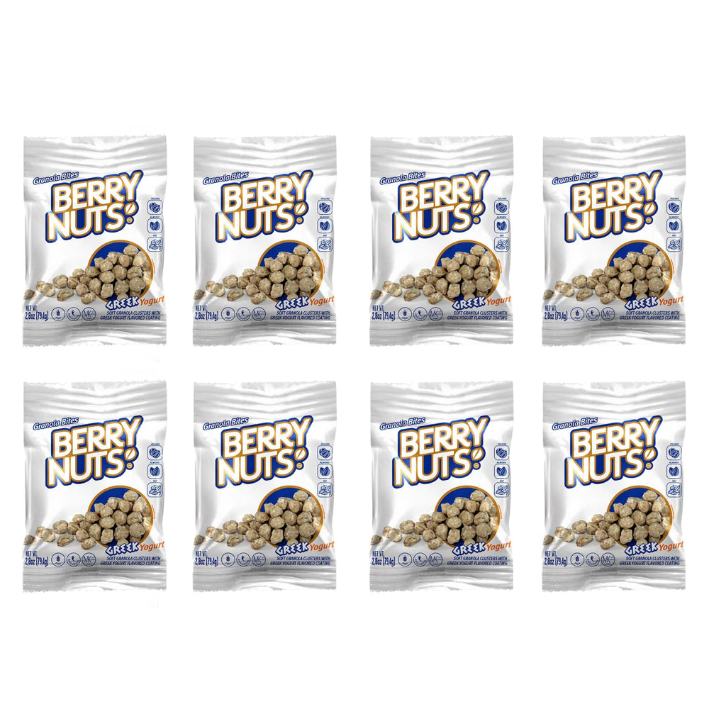 BERRY NUTS front packaging showing 8-pack convenience and snack size
