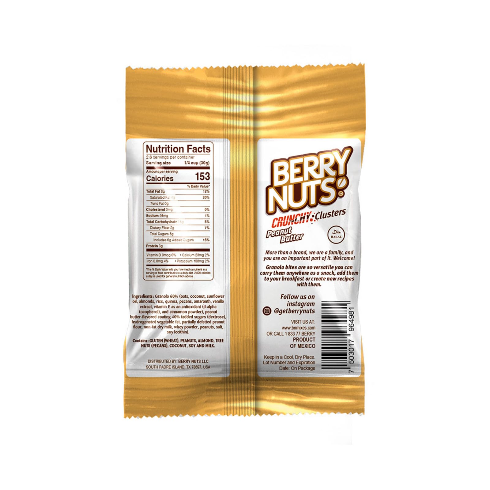 Berry Nuts open pouch in hand ready to eat, convenient on-the-go benefit