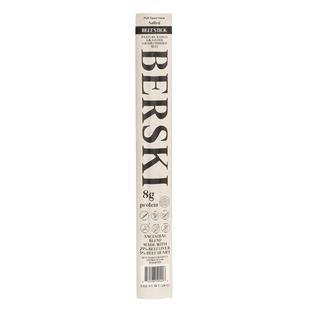 BERSKI beef sticks inside travel kit illustrating easy, shelf-stable protein