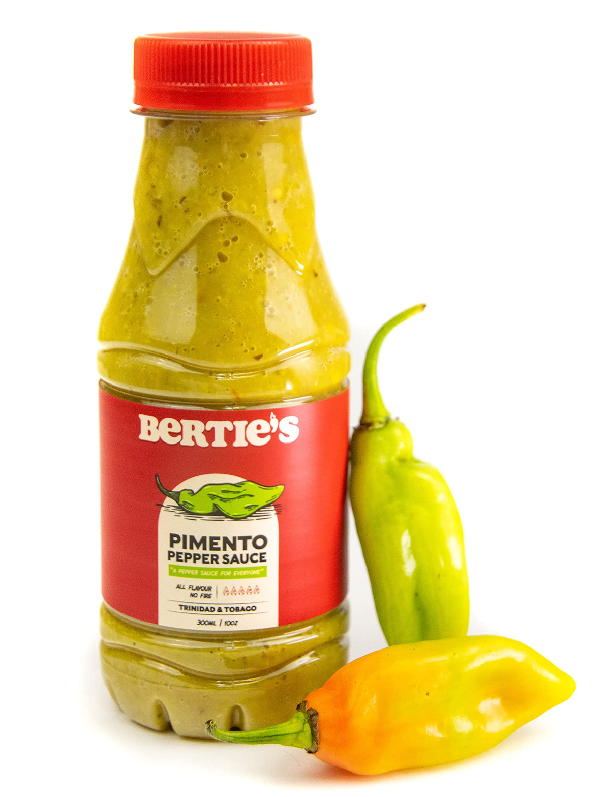 Bertie's front jar view showing island flavor and pantry-ready convenience