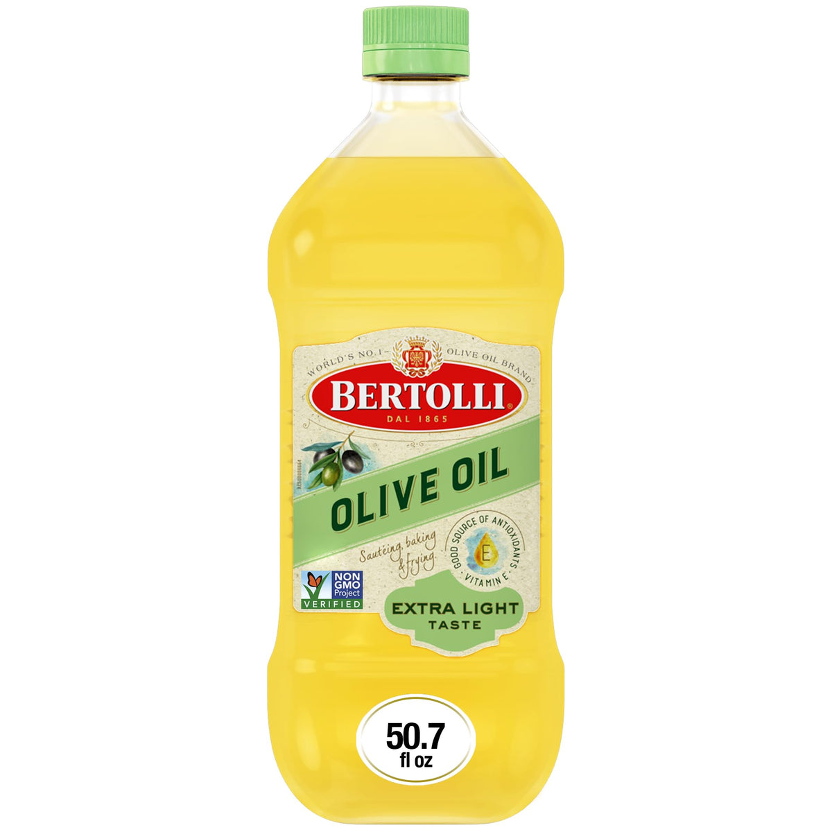 Bertolli bottle front packaging showing size and mild flavor benefit