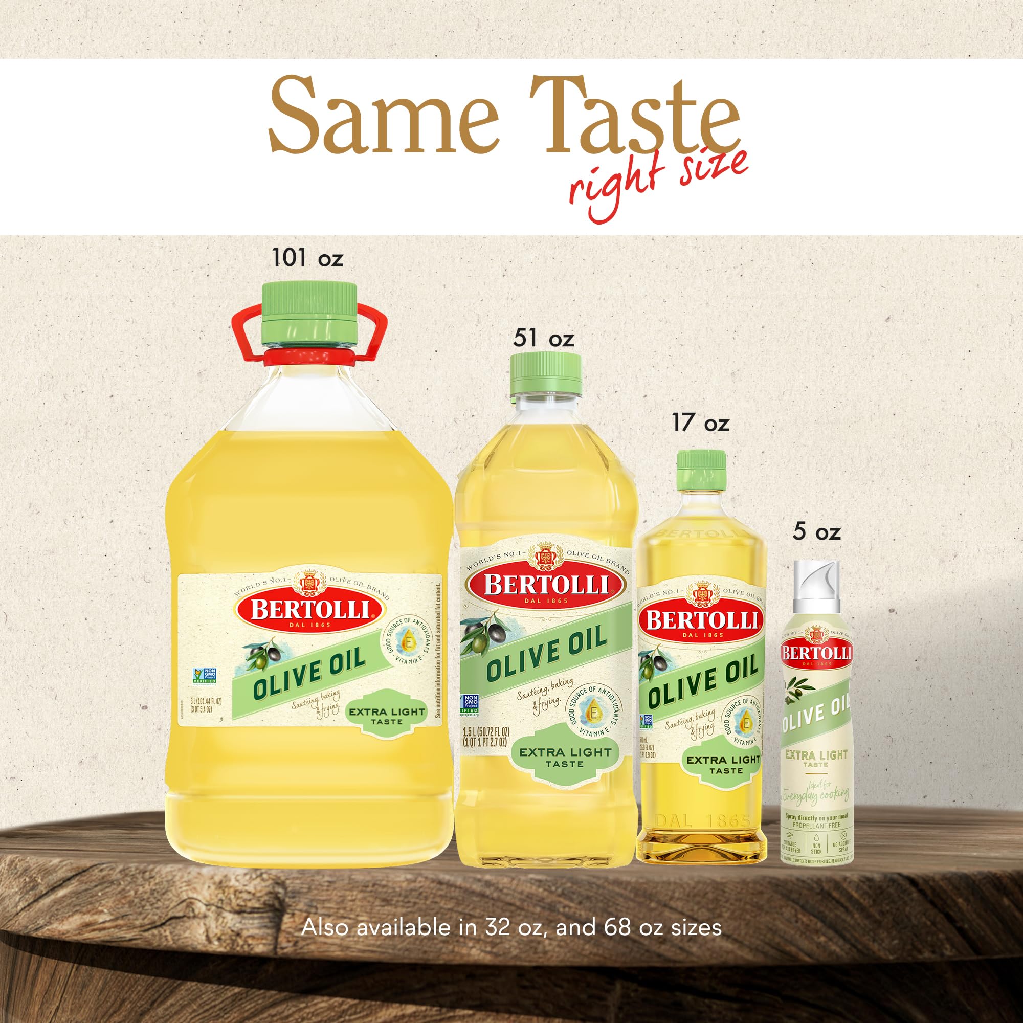 Bertolli bottle on kitchen countertop highlighting everyday cooking convenience