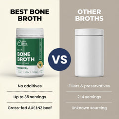 Best Bone Broth jar open with spoon demonstrating easy scoop benefit