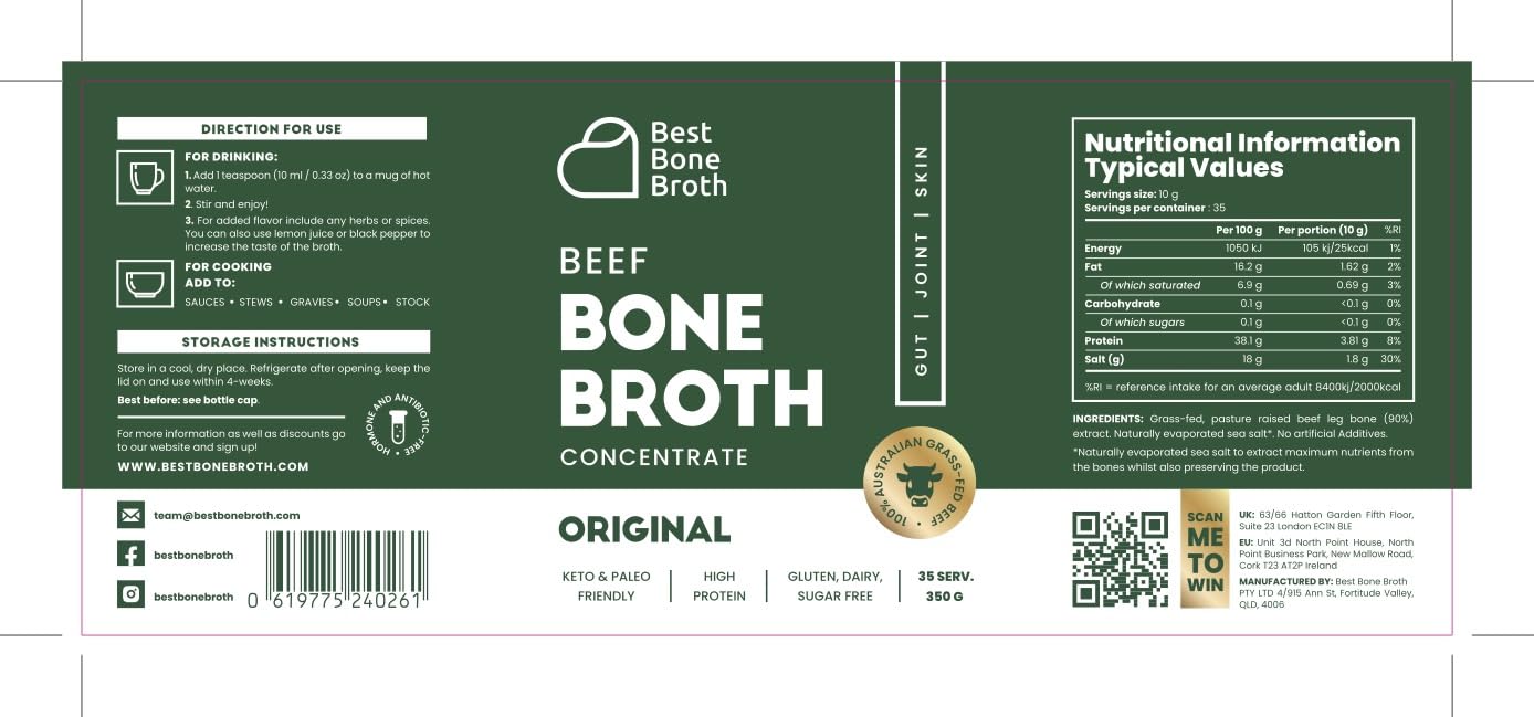 Best Bone Broth concentrate added to pot on stovetop for cooking convenience