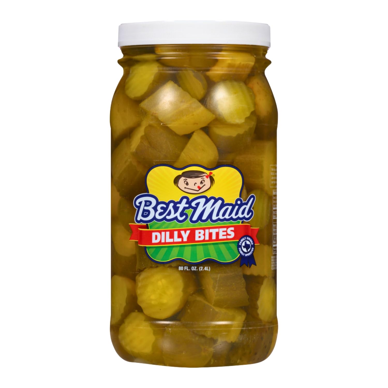 Best Maid close-up of dill pickle pieces highlighting crunchy texture and flavor