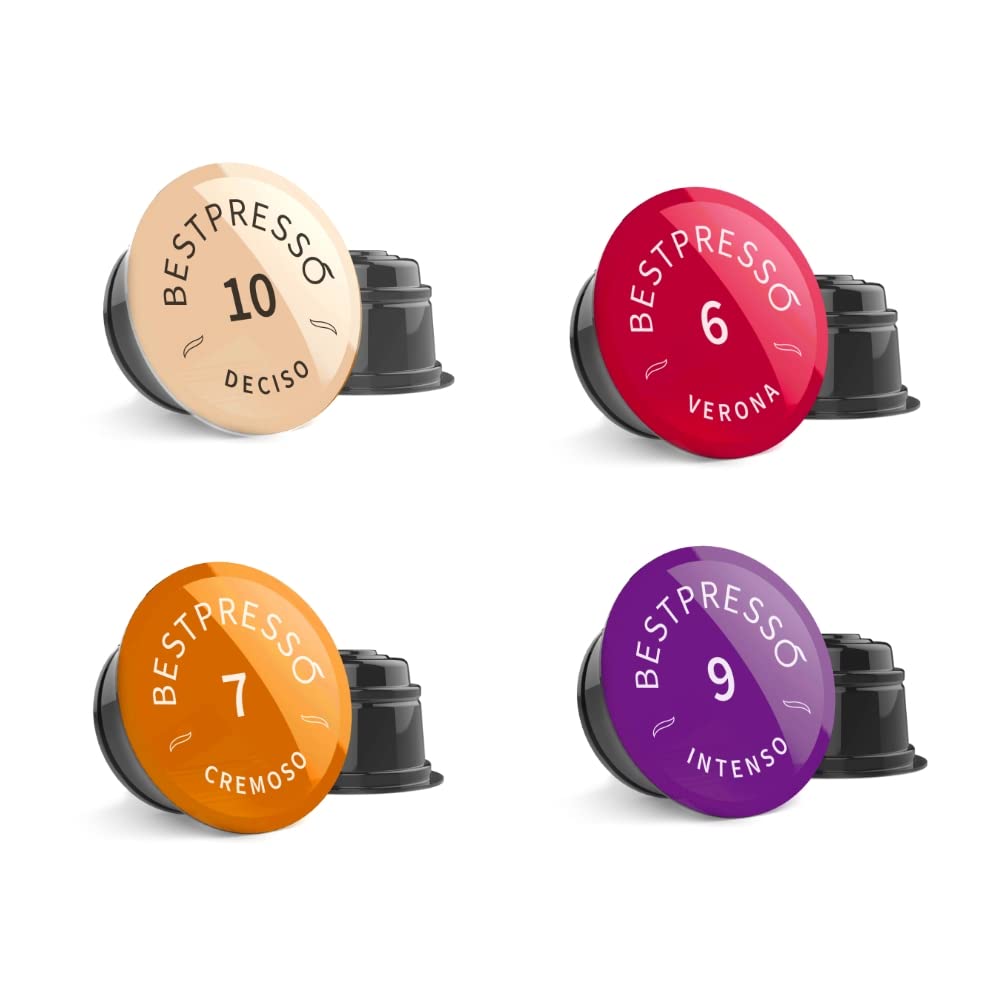 Bestpresso capsule close-up highlighting sealed foil for freshness benefit