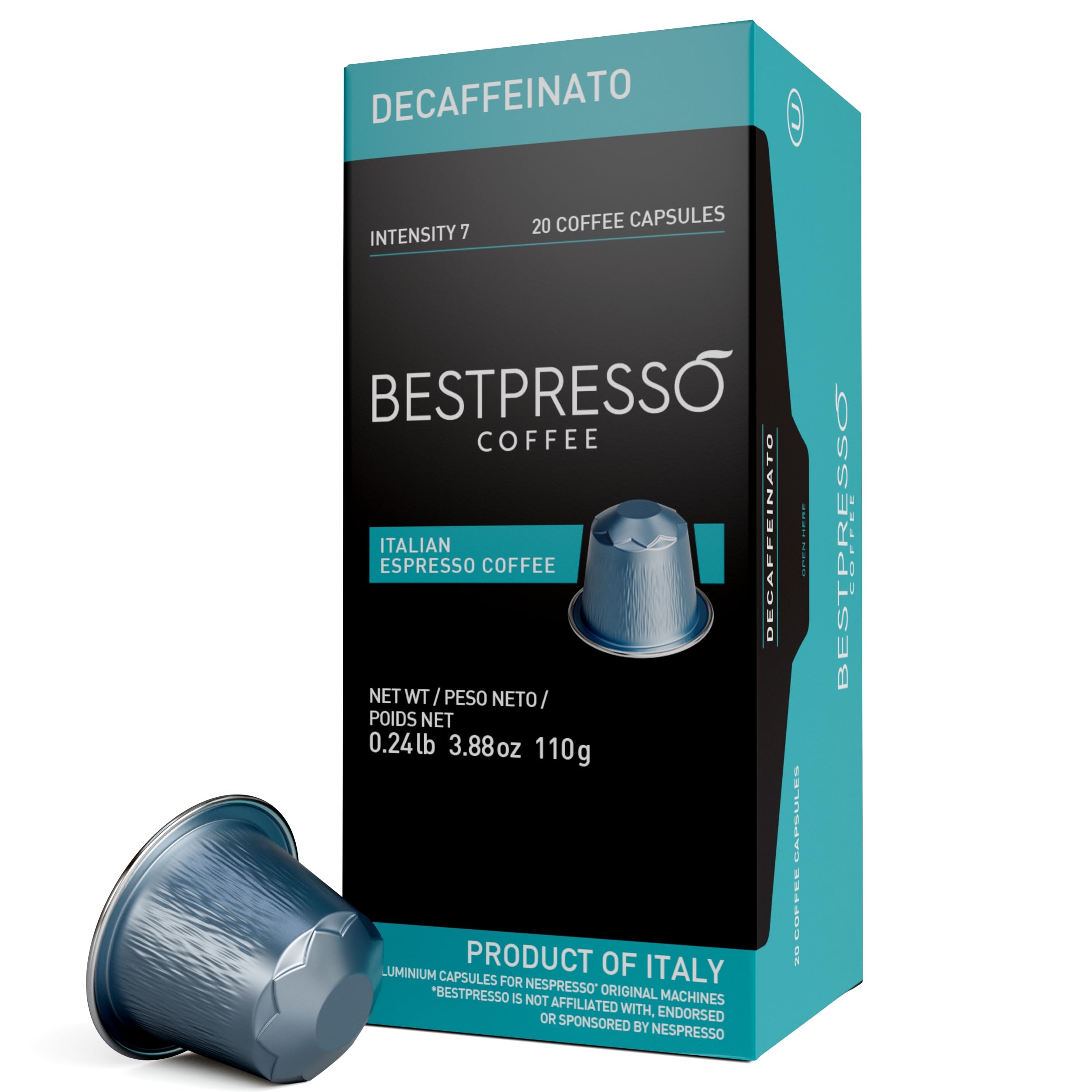 Bestpresso front packaging showing six boxes and product details, conveys value