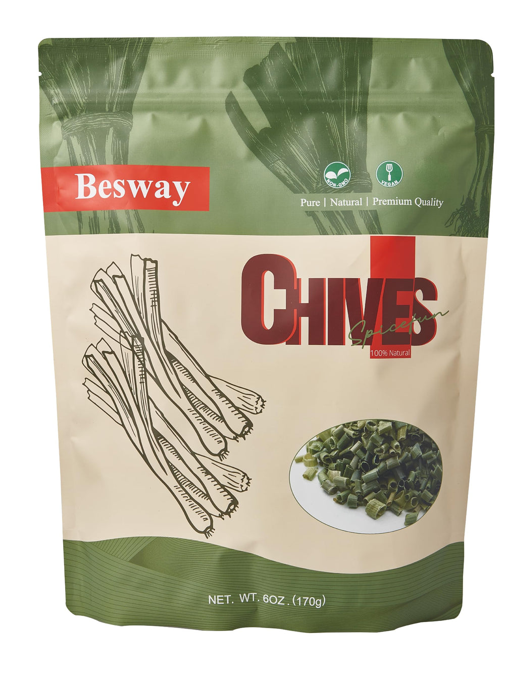 Besway front packaging showing 6 oz bag and clear label benefit convenience