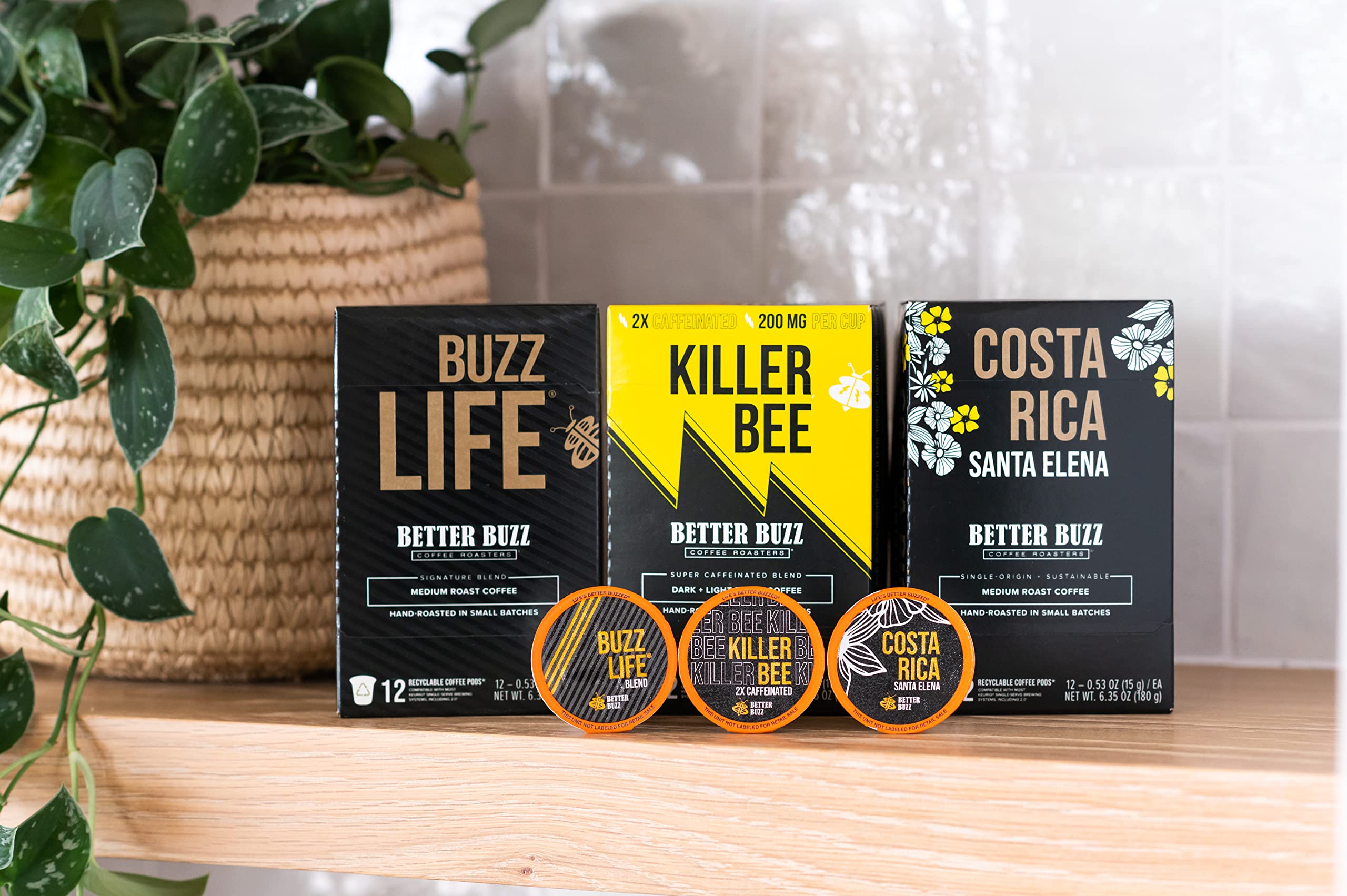 Better Buzz freshly brewed cup being poured showing full-bodied aroma and energizing sip