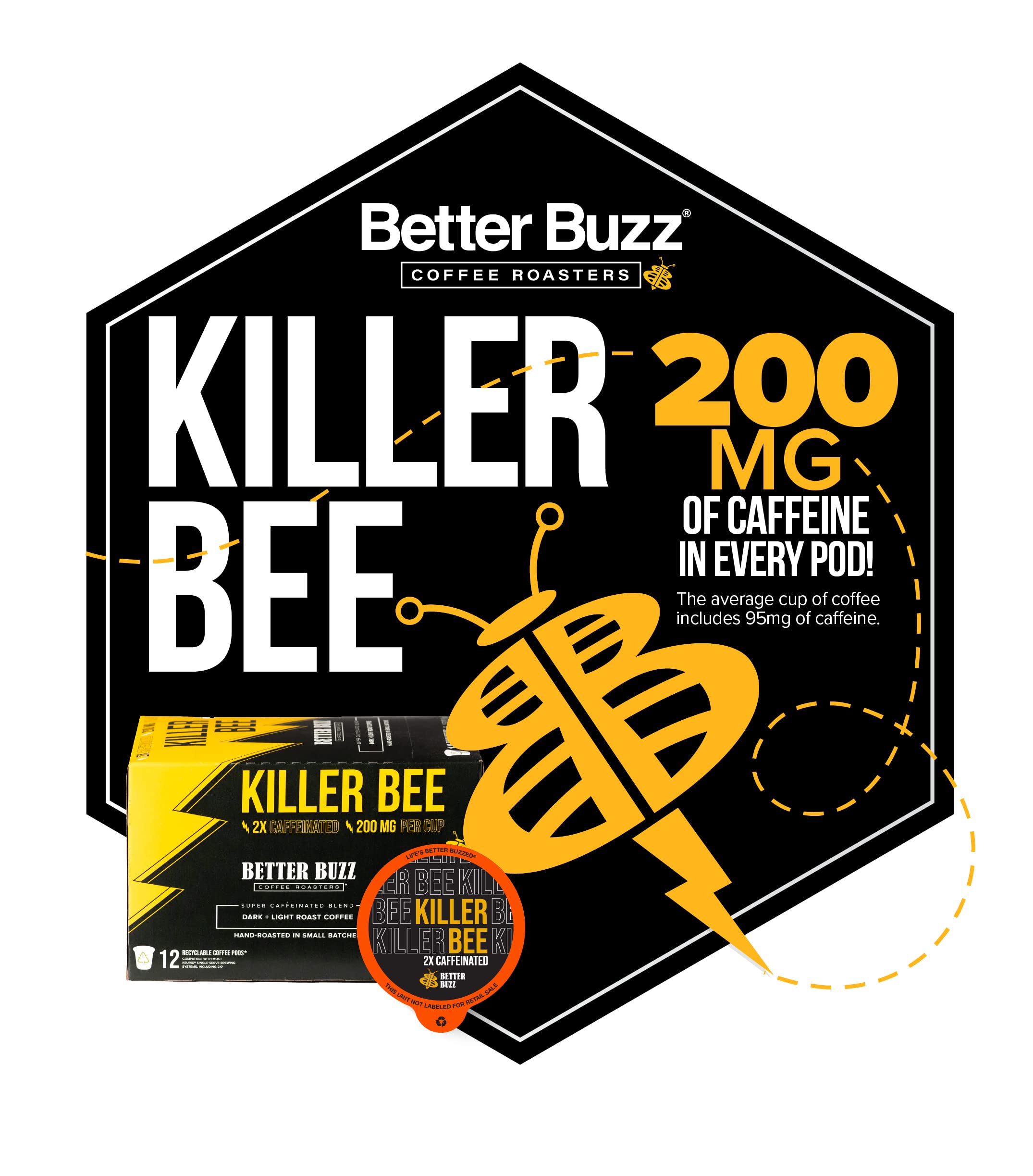 Better Buzz ground coffee texture in hand highlighting rich 100% Arabica aroma and body