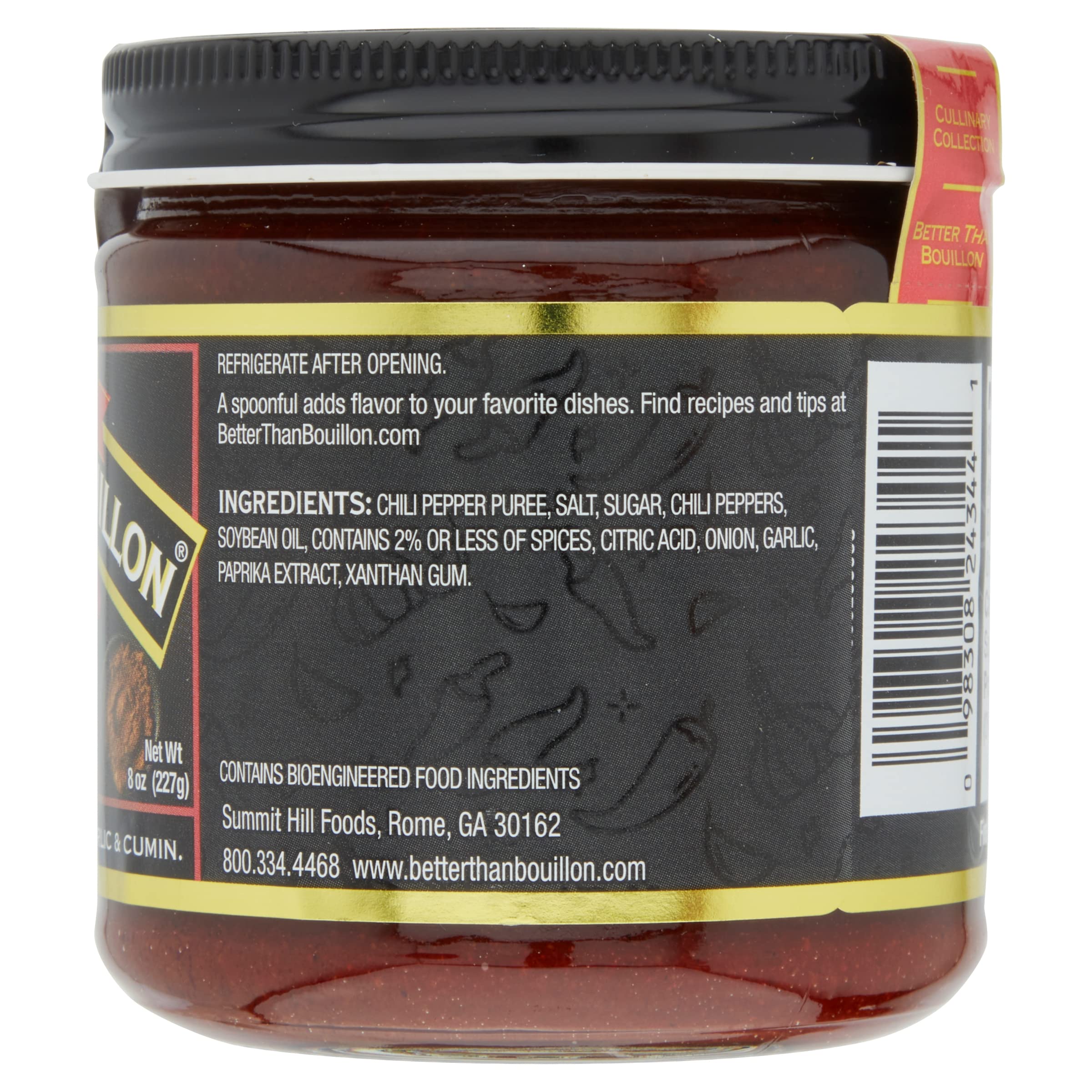 Better Than Bouillon label detail showing flavor notes for confident choice