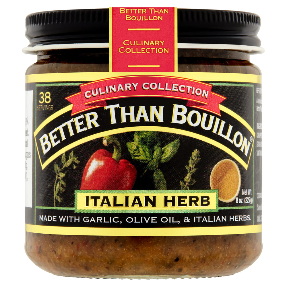 Better Than Bouillon jar front view showing label and serving info for easy identification