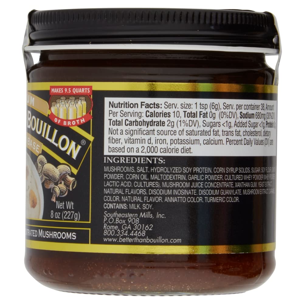 Better Than Bouillon mushroom paste jar open showing spreadable paste and convenience