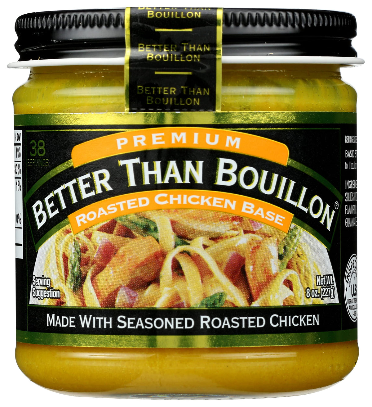 Better Than Bouillon front jar view showing label and jar for pantry convenience