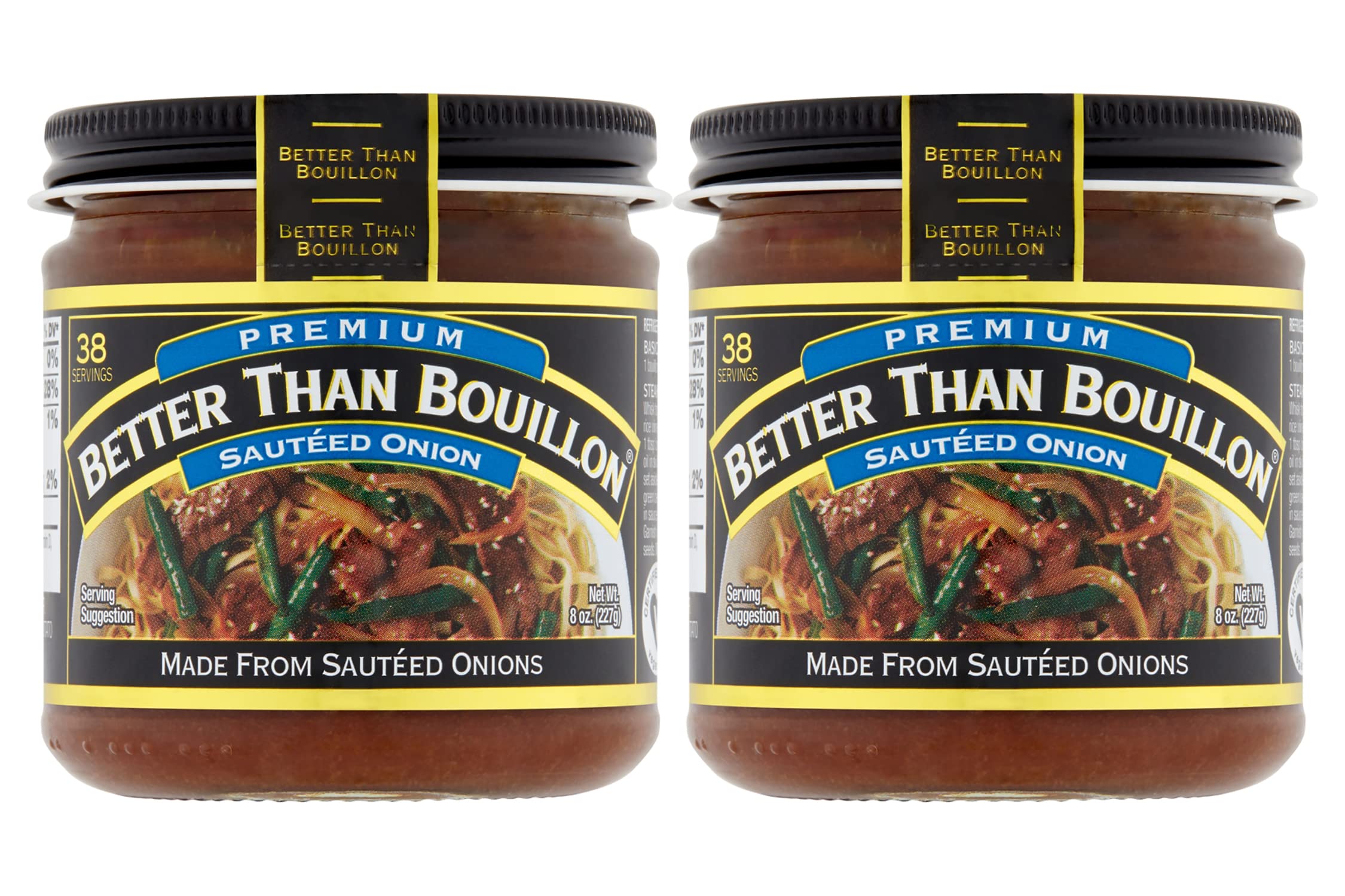 Better Than Bouillon jar front view showing label and serving information benefits quick flavor
