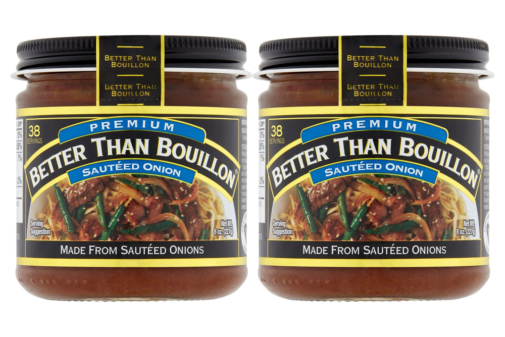 Better Than Bouillon jar front view showing label and serving information benefits quick flavor